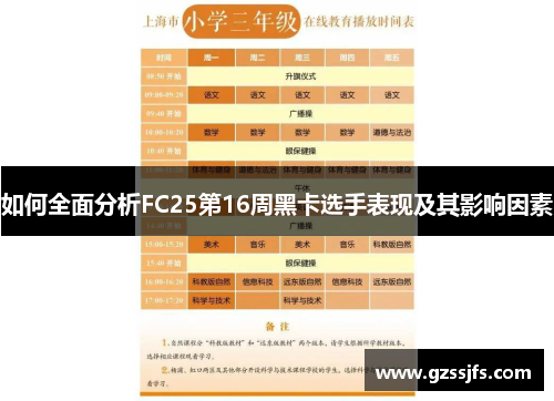 如何全面分析FC25第16周黑卡选手表现及其影响因素