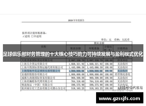 足球俱乐部财务管理的十大核心技巧助力可持续发展与盈利模式优化 足球俱乐部财务管理的十大核心技巧助力可持续发展与盈利模式优化